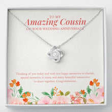 Load image into Gallery viewer, Happy Memories to Cherish love knot necklace front

