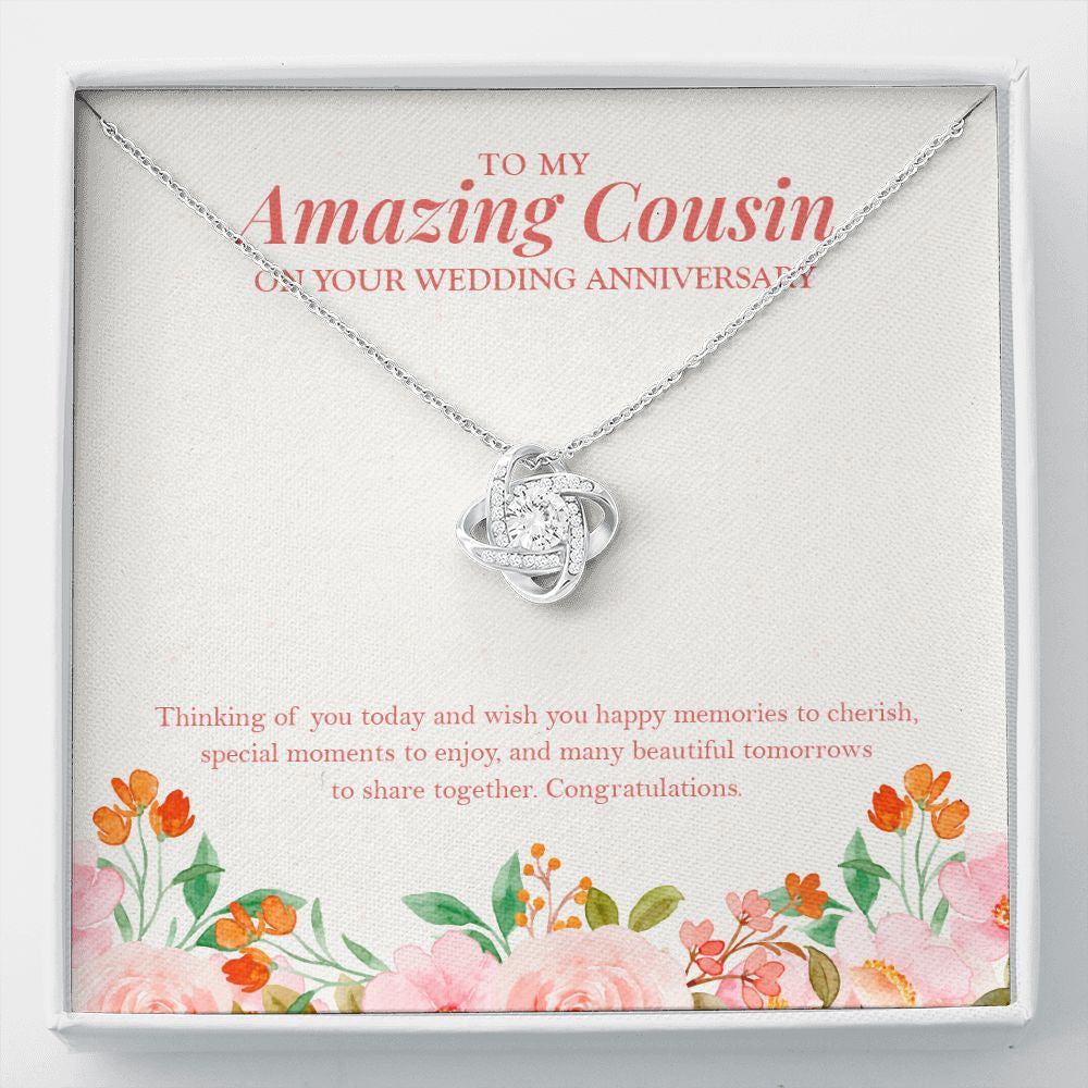 Happy Memories to Cherish love knot necklace front