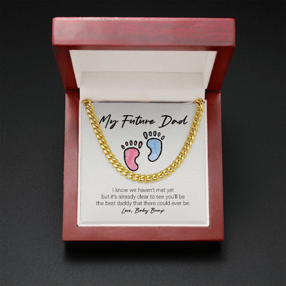Best Daddy There Could Be cuban link chain gold mahogany box led
