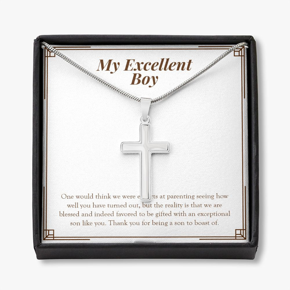 Exceptional Person Like You stainless steel cross necklace front