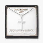 Exceptional Person Like You stainless steel cross necklace front