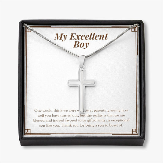 Exceptional Person Like You stainless steel cross necklace front