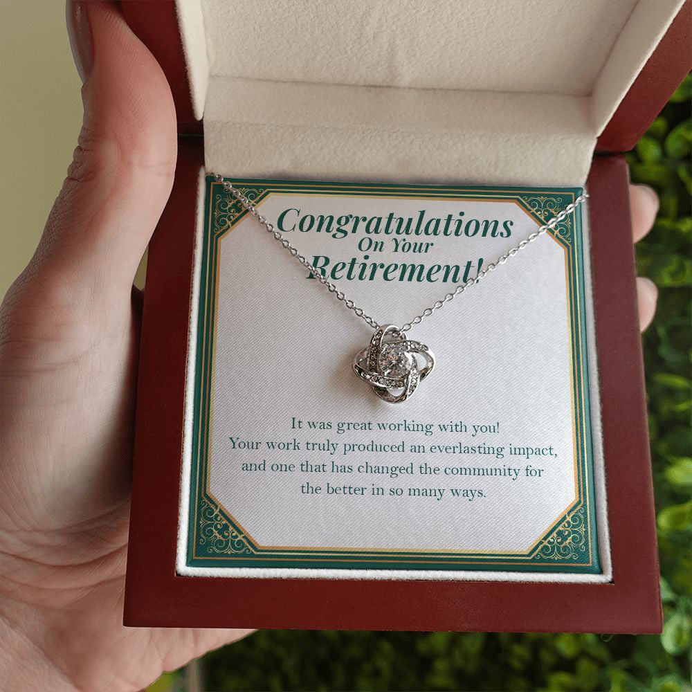 You Changed The Community love knot necklace luxury led box hand holding