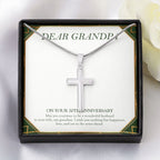 Wonderful Husband To Wife stainless steel cross yellow flower