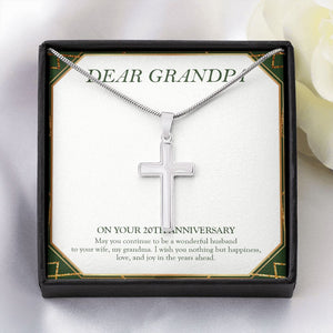 Wonderful Husband To Wife stainless steel cross yellow flower