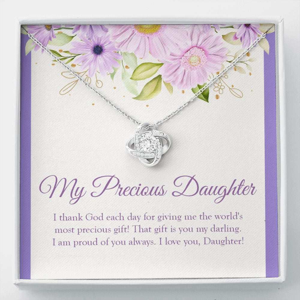 World's Most Precious Present love knot necklace front
