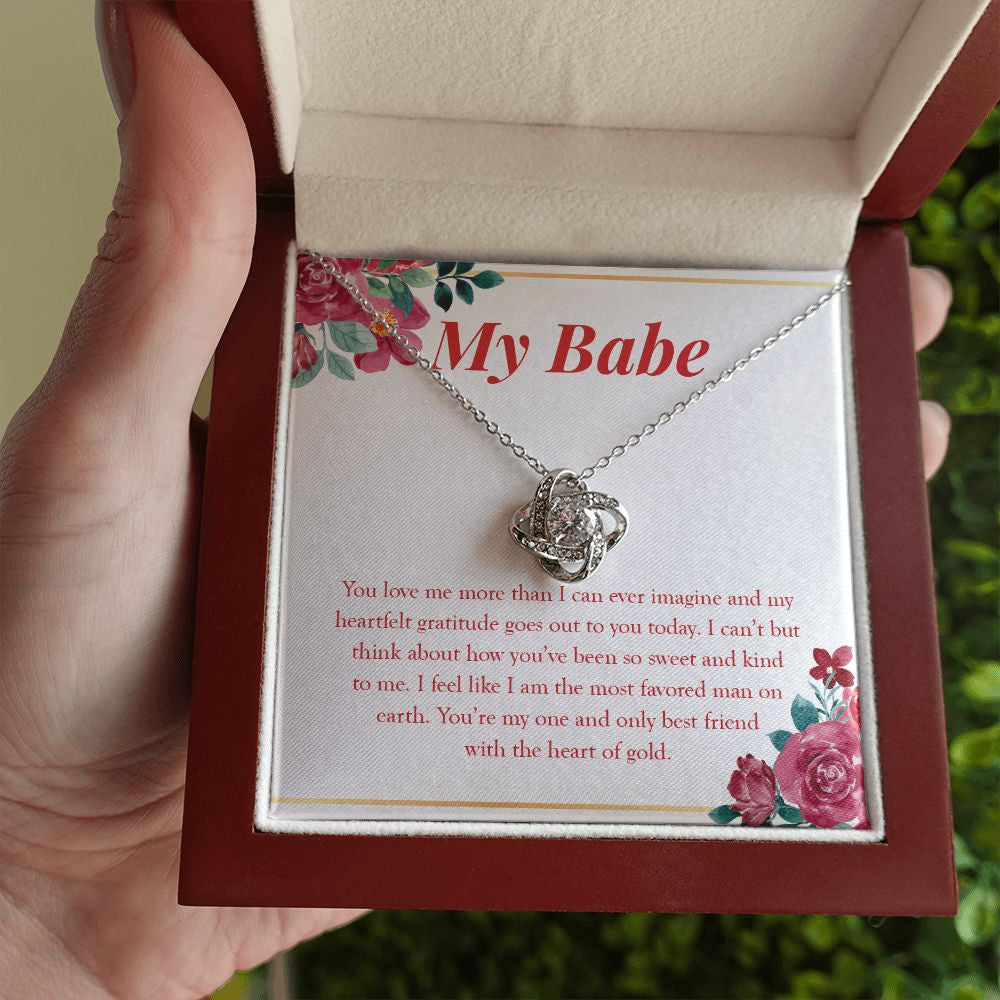 Most Favored Man On Earth love knot necklace luxury led box hand holding
