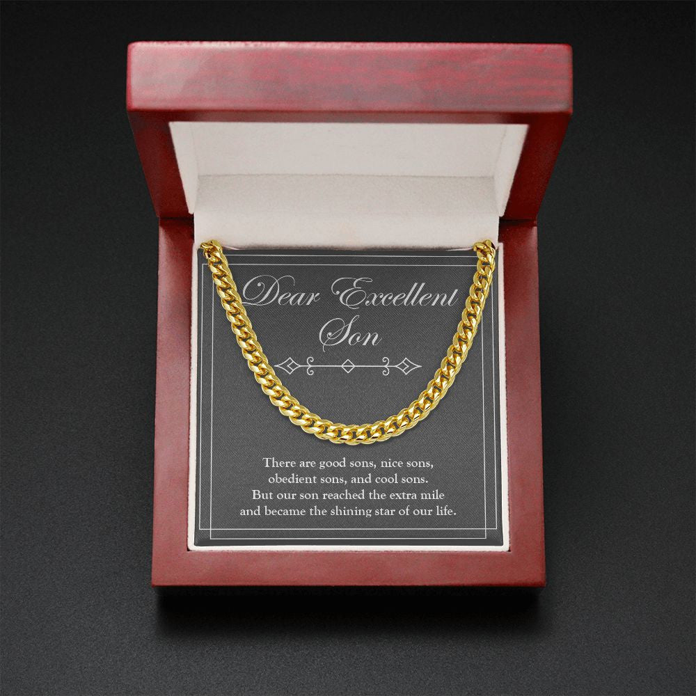 Shining Star Of Our Life cuban link chain gold mahogany box led