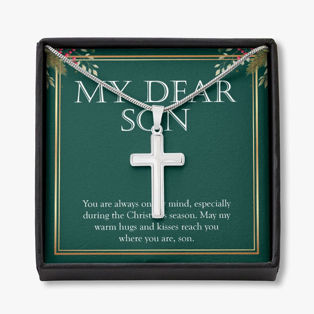 Always On My Mind stainless steel cross necklace front