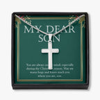 Always On My Mind stainless steel cross necklace front