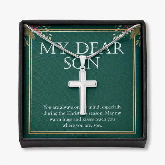 Always On My Mind stainless steel cross necklace front