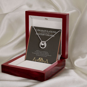 Big Dreams For The Future horseshoe necklace premium led mahogany wood box