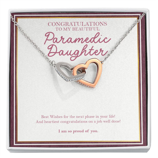 Job Well Done interlocking heart necklace front
