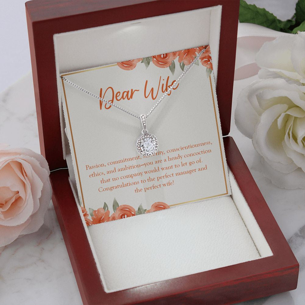 Passion, Commitment, And Sincerity eternal hope necklace premium led mahogany wood box