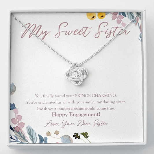 Enchanted With A Smile love knot necklace front