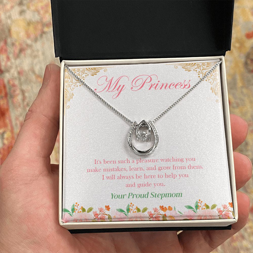 Always Be Here For You horseshoe necklace in hand
