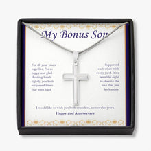 Load image into Gallery viewer, You Both Surpassed Times stainless steel cross necklace front
