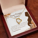 A Family Of Three forever love gold pendant premium led mahogany wood box