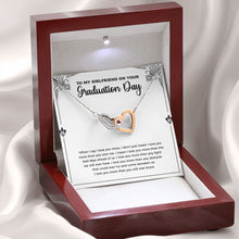 Load image into Gallery viewer, I Love You More interlocking heart necklace premium led mahogany wood box
