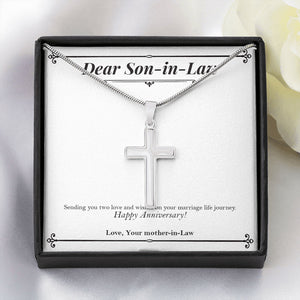 Marriage Life Journey stainless steel cross yellow flower