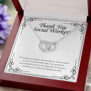 Your Gentleness And Compassion double circle necklace luxury led box close up