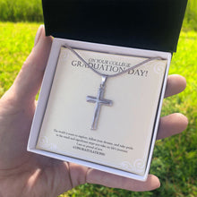 Load image into Gallery viewer, Take Pride In The Significant Steps stainless steel cross standard box on hand

