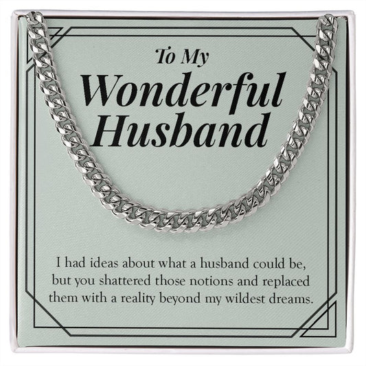 Replace Reality Beyond Dreams cuban link chain silver front