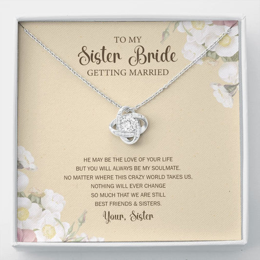 Always Be My Soulmate love knot necklace front