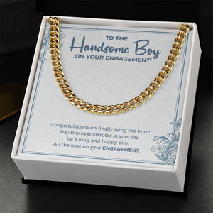 Tying The Knot cuban link chain gold standard box