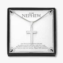 Load image into Gallery viewer, Love Each Other Today stainless steel cross necklace front
