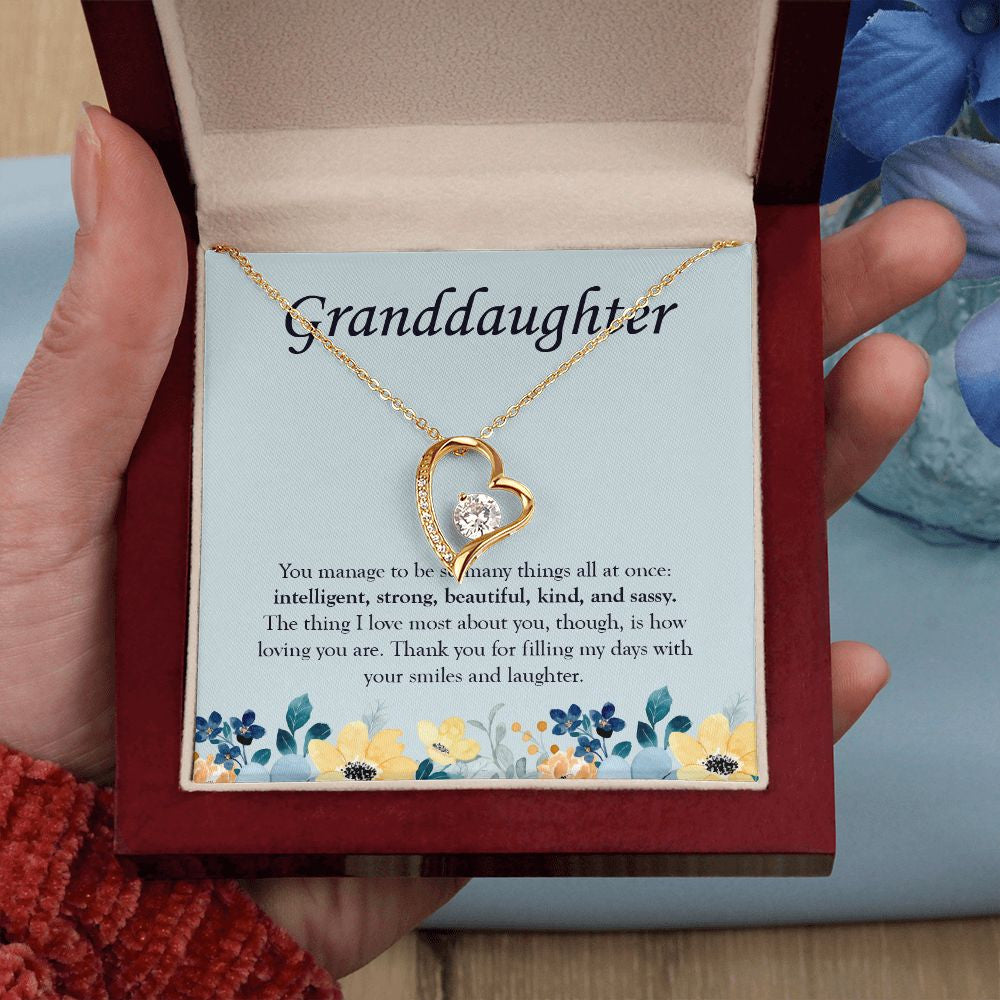 Many Things at Once forever love gold pendant led luxury box in hand