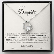 Load image into Gallery viewer, Keep Me In Your Heart forever love silver necklace front

