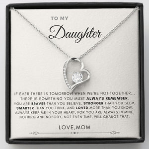 Keep Me In Your Heart forever love silver necklace front