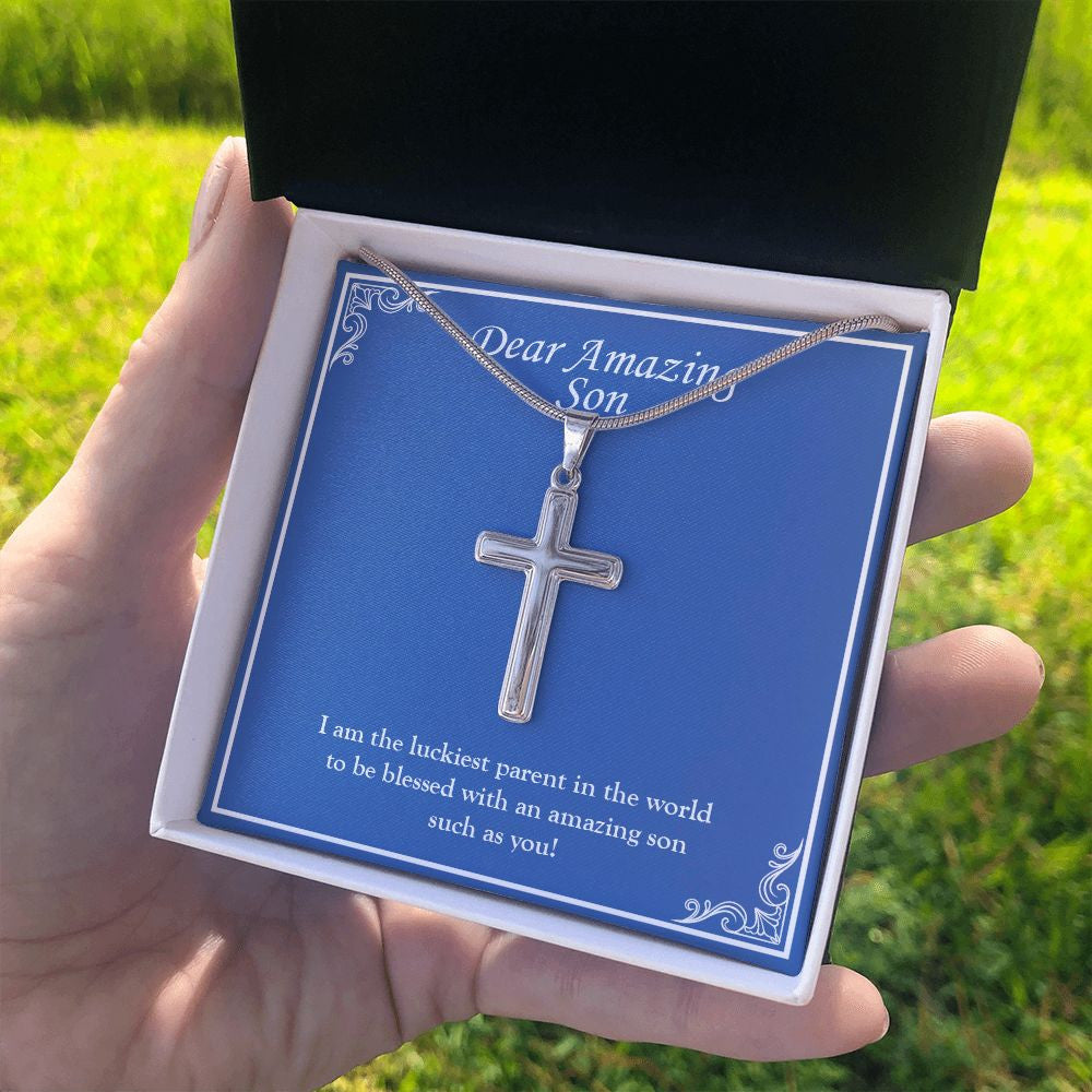 Luckiest In The World stainless steel cross standard box on hand