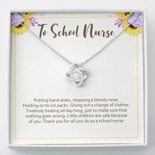 Safe Because Of You love knot necklace front