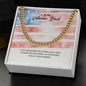 You Make Our Lives Better cuban link chain gold standard box