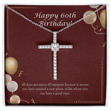 Load image into Gallery viewer, New Phase Of Life cz cross necklace front
