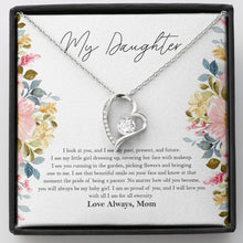 Load image into Gallery viewer, Pride of being a parent forever love silver necklace front
