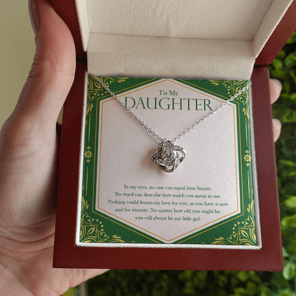 My love for you love knot necklace luxury led box hand holding