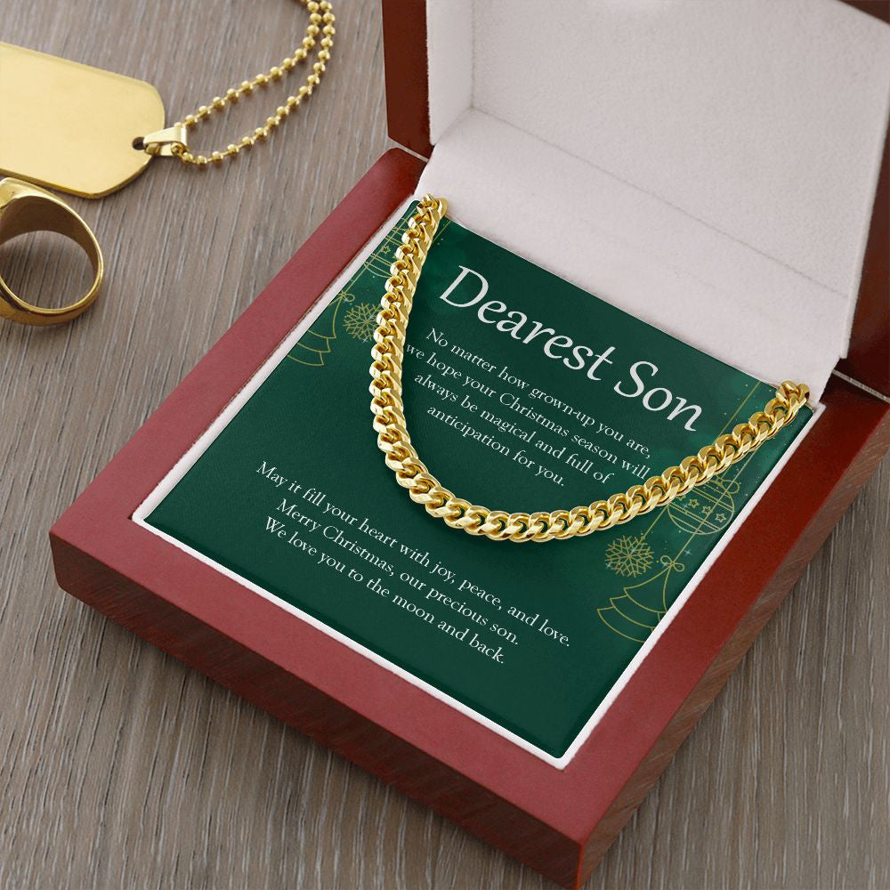 Will Always Be Magical cuban link chain gold luxury led box