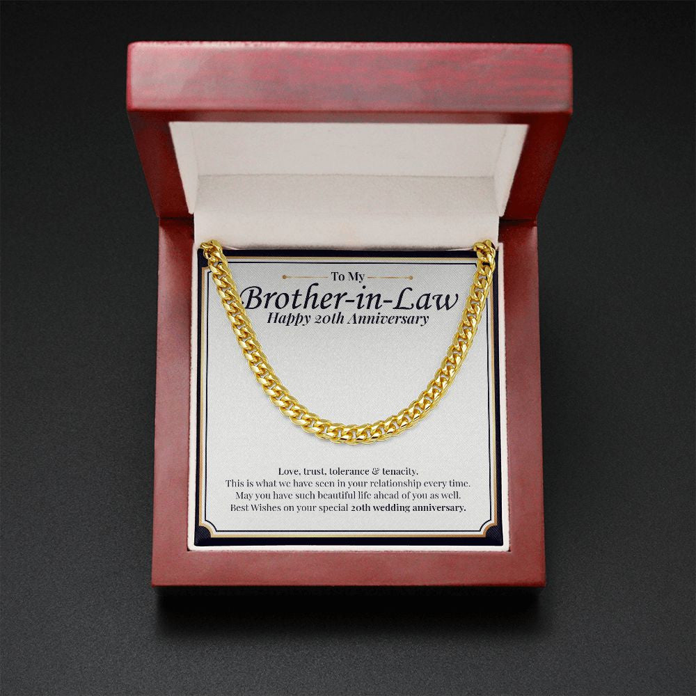 Love, Trust, Tolerance cuban link chain gold mahogany box led