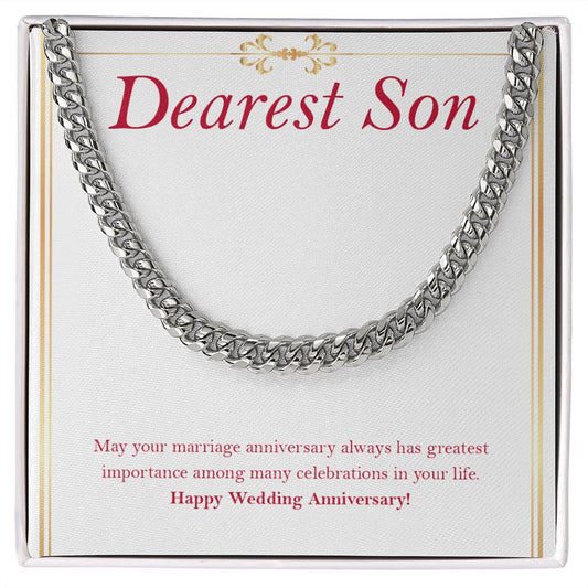 Always Has Greatest Importance cuban link chain silver front