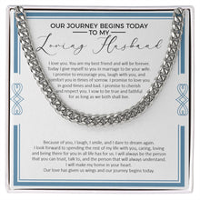 Load image into Gallery viewer, Our Love Has Given Us Wings cuban link chain silver front
