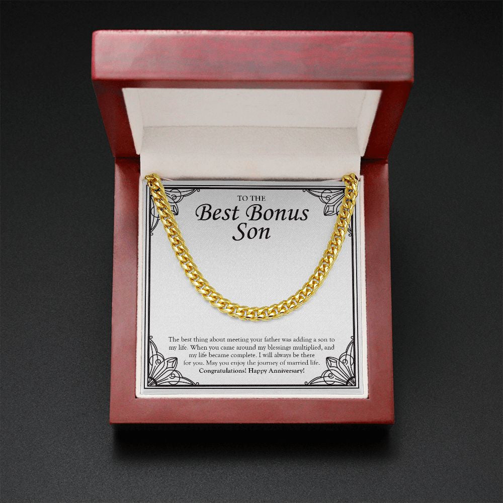 Adding A Son In My Life cuban link chain gold mahogany box led