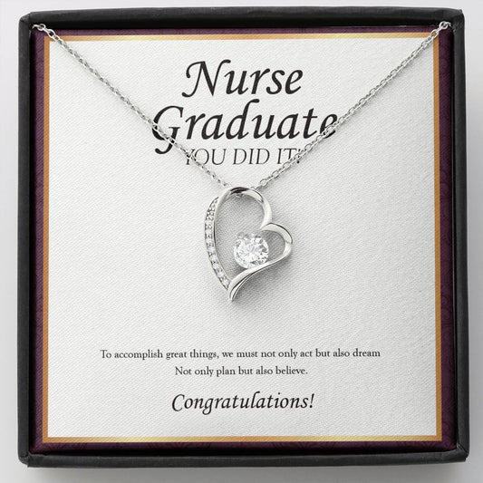 We Must Not Only Act forever love silver necklace front