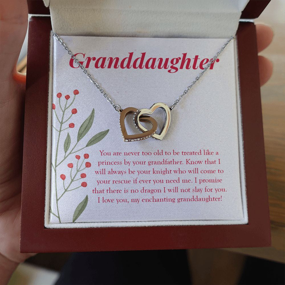Treated Like A Princess interlocking heart necklace luxury led box hand holding