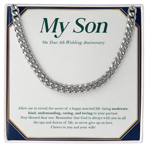 Being Moderate, Kind & Undemanding cuban link chain silver front