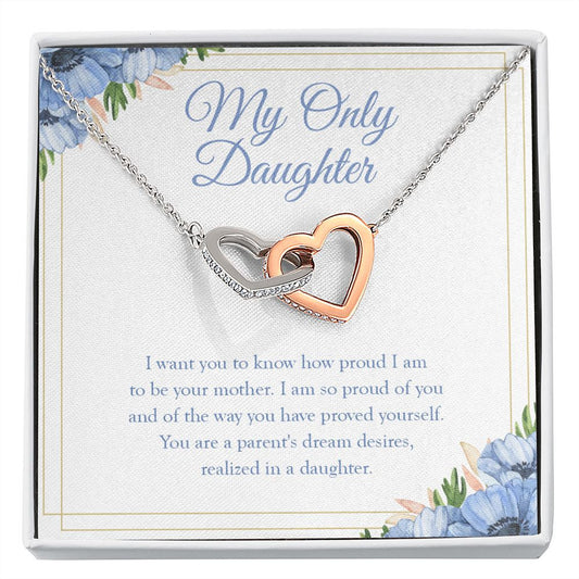 Parent's Dream Desires interlocking heart necklace front