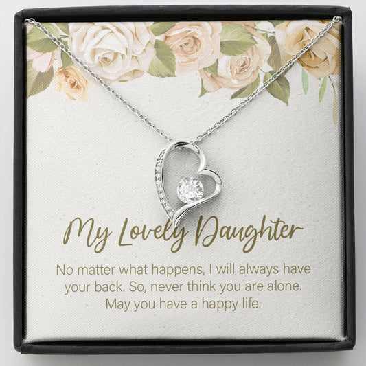 Always Have Your Back forever love silver necklace front