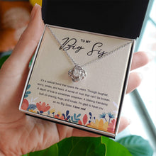 Load image into Gallery viewer, Lifelong friendship love knot necklace in hand
